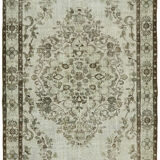Hand-knotted vintage oriental 1980s 182 cm x 309 cm grey rug