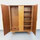 Vintage oak wardrobe from the 1960s.