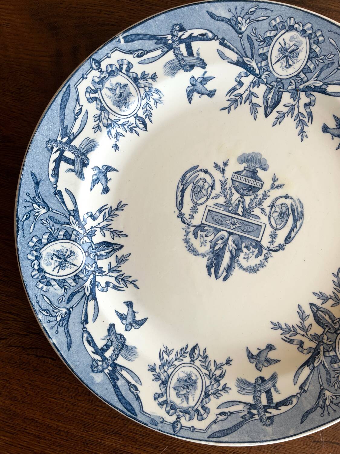 Round ironstone dish "Louis XVI" Clairefontaine earthenware