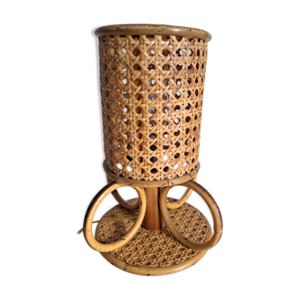 Lampe de chevet bambou et cannage