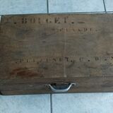 Suitcase box solid wood patinated trunk storage lock dp 0823312