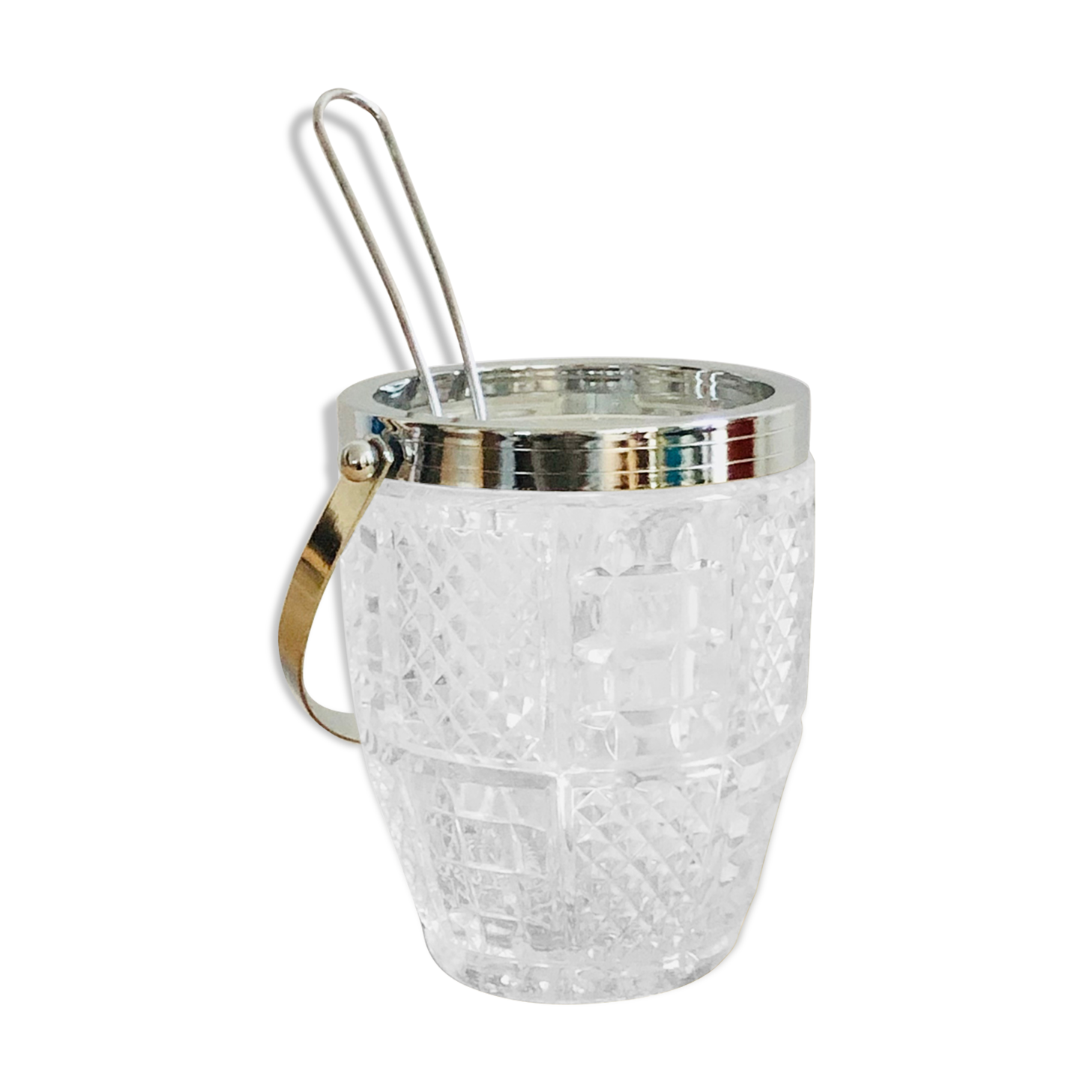 Seau à glace en verre ciselé