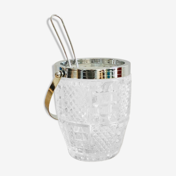 Chiseled glass ice bucket