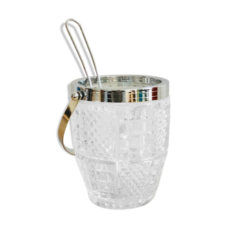 Chiseled glass ice bucket