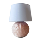 Lampe art déco en verre rose poudré