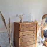 Rattan chest of drawers circa 1970, Dal Vera