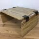 Travertine coffee table with aluminium joints, 1970s.