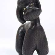 Charming figurine sculpture of a poodle dog by Leopold Anzengruber, Austria, 1950s.