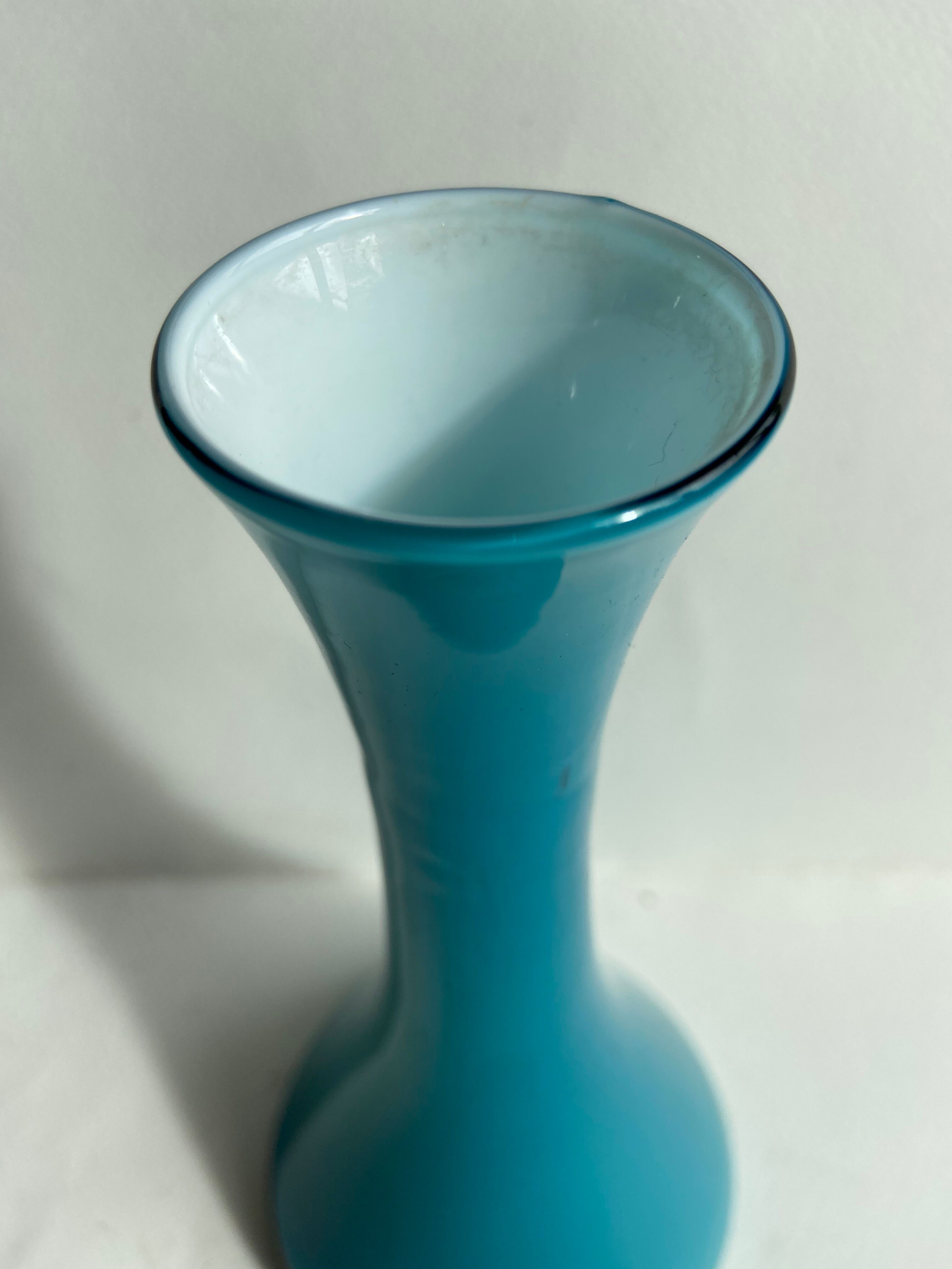 Blue opaline vase