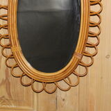 Rattan mirror circa 1960 41x60cm