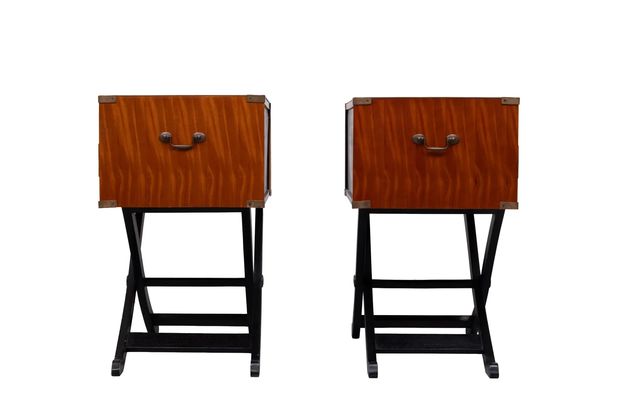 Authentic Models Bombay Campaign style side tables or Night stands 1970s En