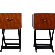 Authentic Models Bombay Campaign style side tables or Night stands 1970s En