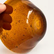 Amber bubble glass coupe attributed to Biot – Vintage