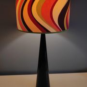 black lace-up foot lamp design and vintage printed lampshade