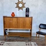 Vintage Roger Landault sideboard in light wood with 2 sliding doors