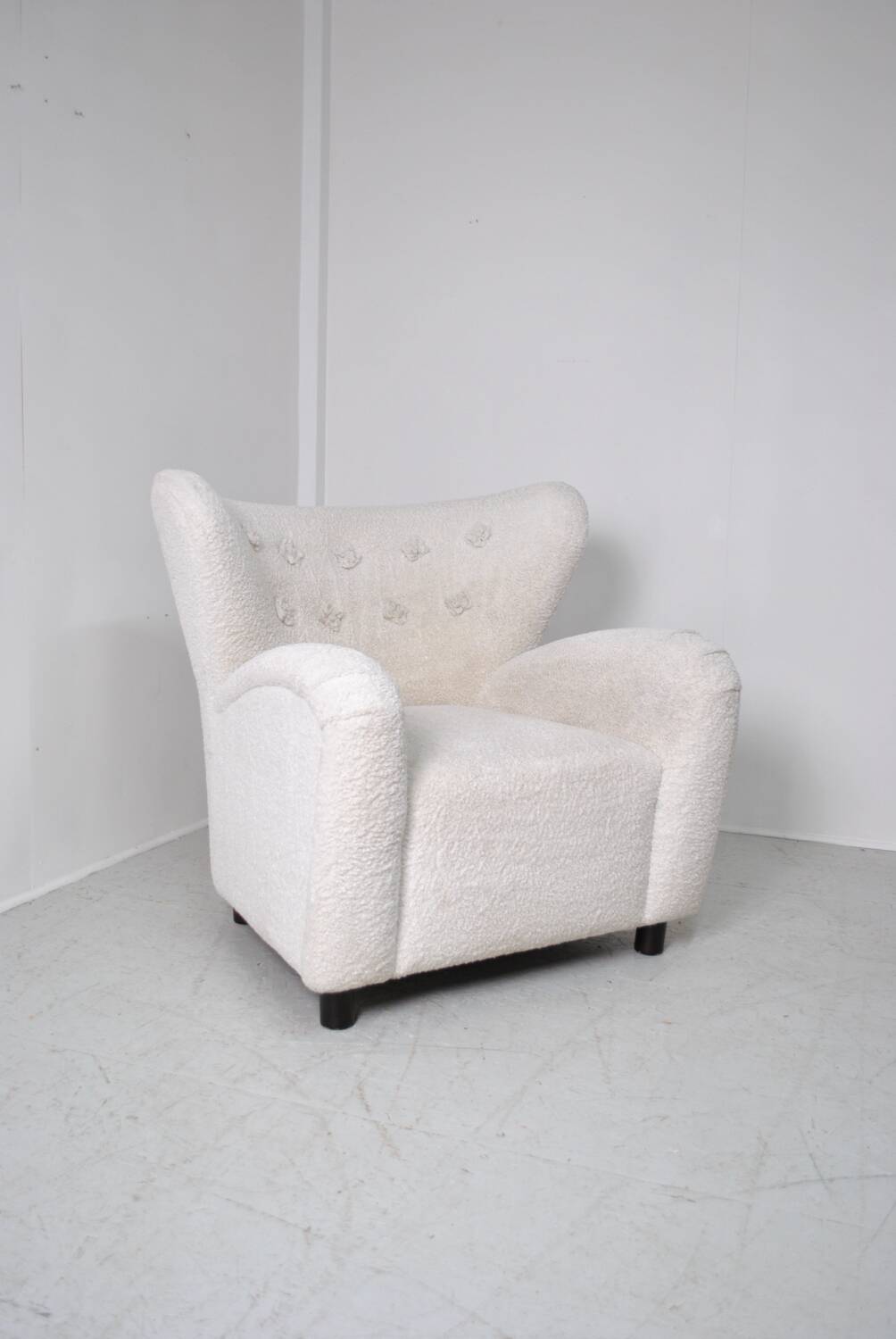 Boucle wing chair