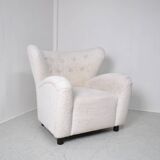 Fauteuil à oreille en bouclette