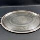 Very large silver metal serving tray christofle malmaison model