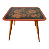 Vintage 1965 wooden compass leg side table