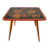 Vintage 1965 wooden compass leg side table