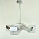 1970s Cubist Chandelier Chrome Glass Mid Century Modern