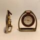 Pair of Longchamps 1960 leather stirrup pendulettes.