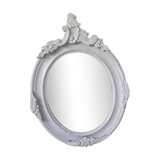 Antique oval mirror in painted wood