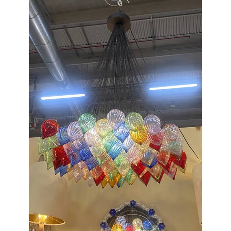 Lustre à gouttes en verre multicolore de style Murano par Simoeng