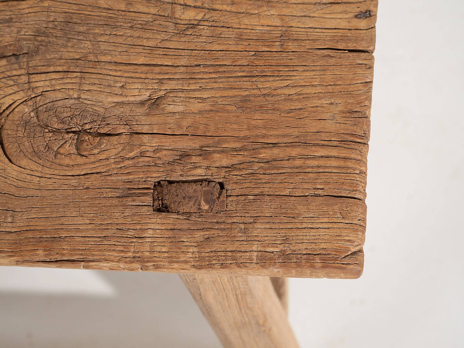 Large antique solid wood stool (c.1900)
