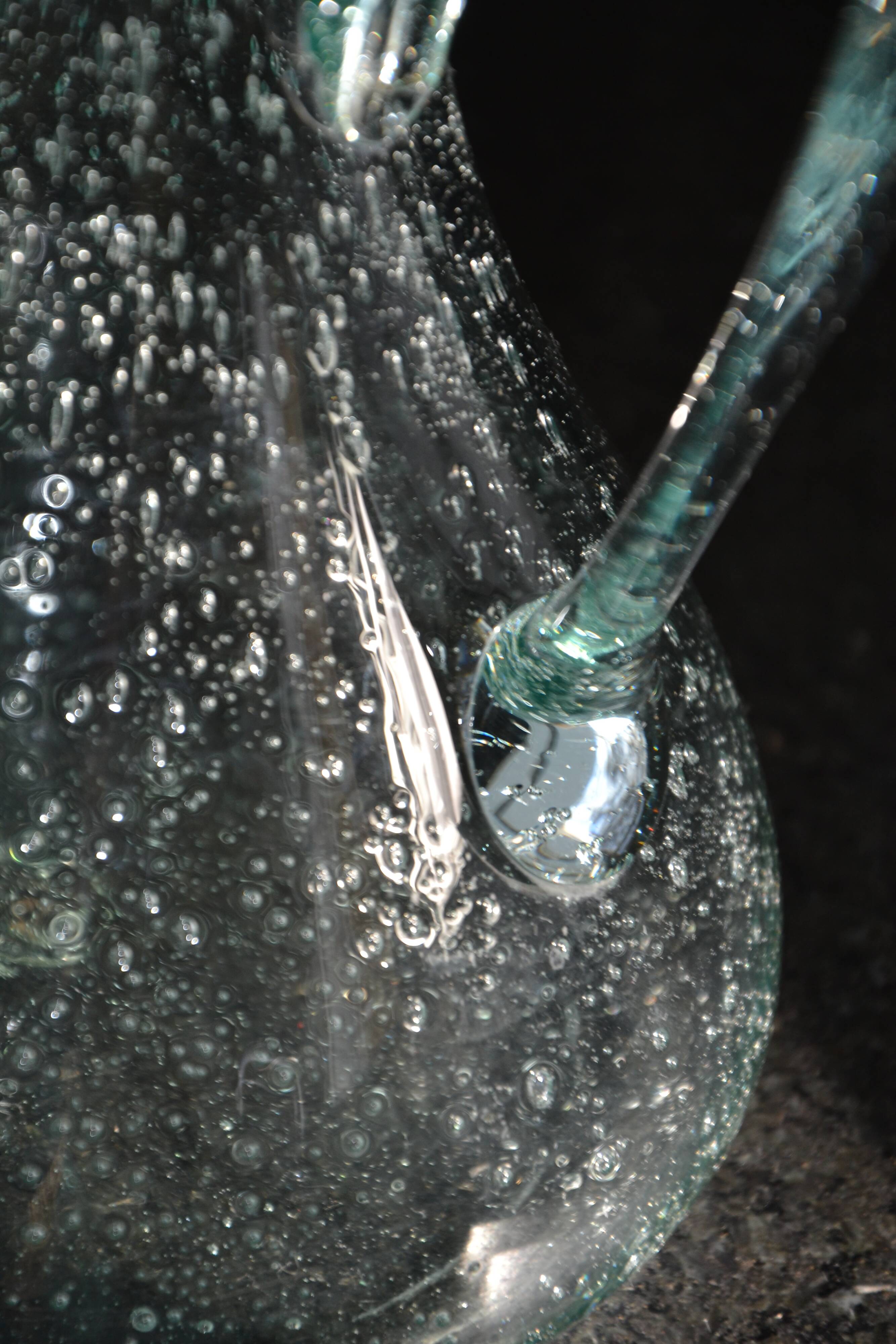 Carafe/pitcher signed Biot blown glass