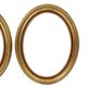Pair Oval Gold Wooden Frames Classic Style Velvet 49x39cm