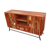 Buffet en bois avec deux portes, un tiroir et deux niches