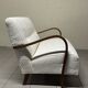 1940s Sofa in Wood and Boucle Fabric, Italian Production