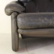 B&B Italia Vintage Leather Sofa Modell Coronado Designed By Afra & Tobia Scarpa