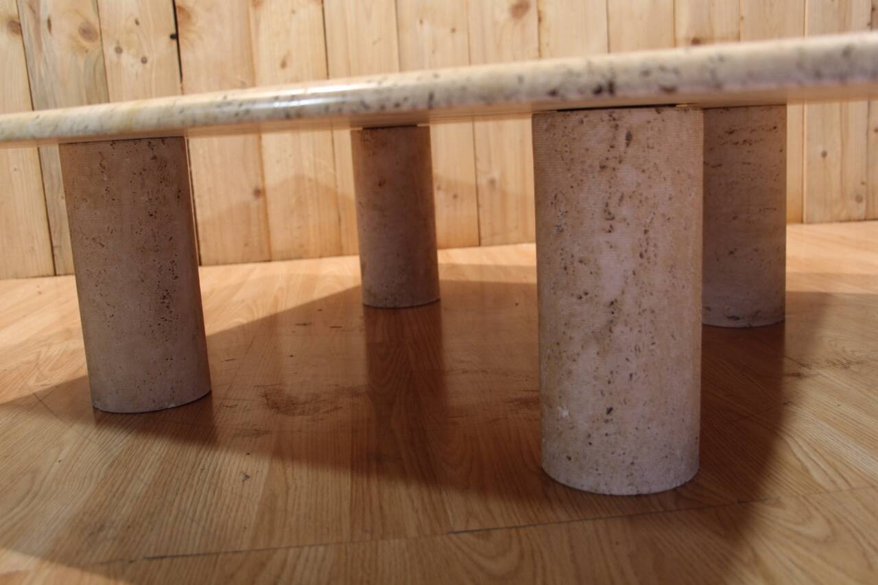 Travertine Coffee Table by Angelo Mangiarotti, Up&Up Edition