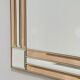 Art Deco style peach & clear bevelled mirror with brass frame, 1980s
