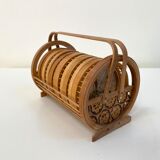 Vintage set of 6 butterfly coasters