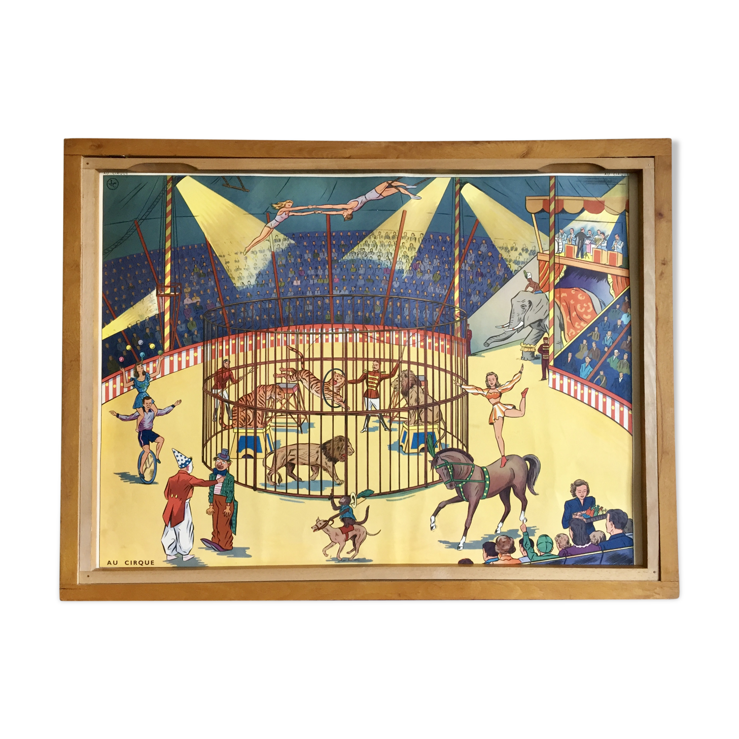 Educational poster Rossignol vintage circus years 60