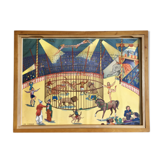 Educational poster Rossignol vintage circus years 60