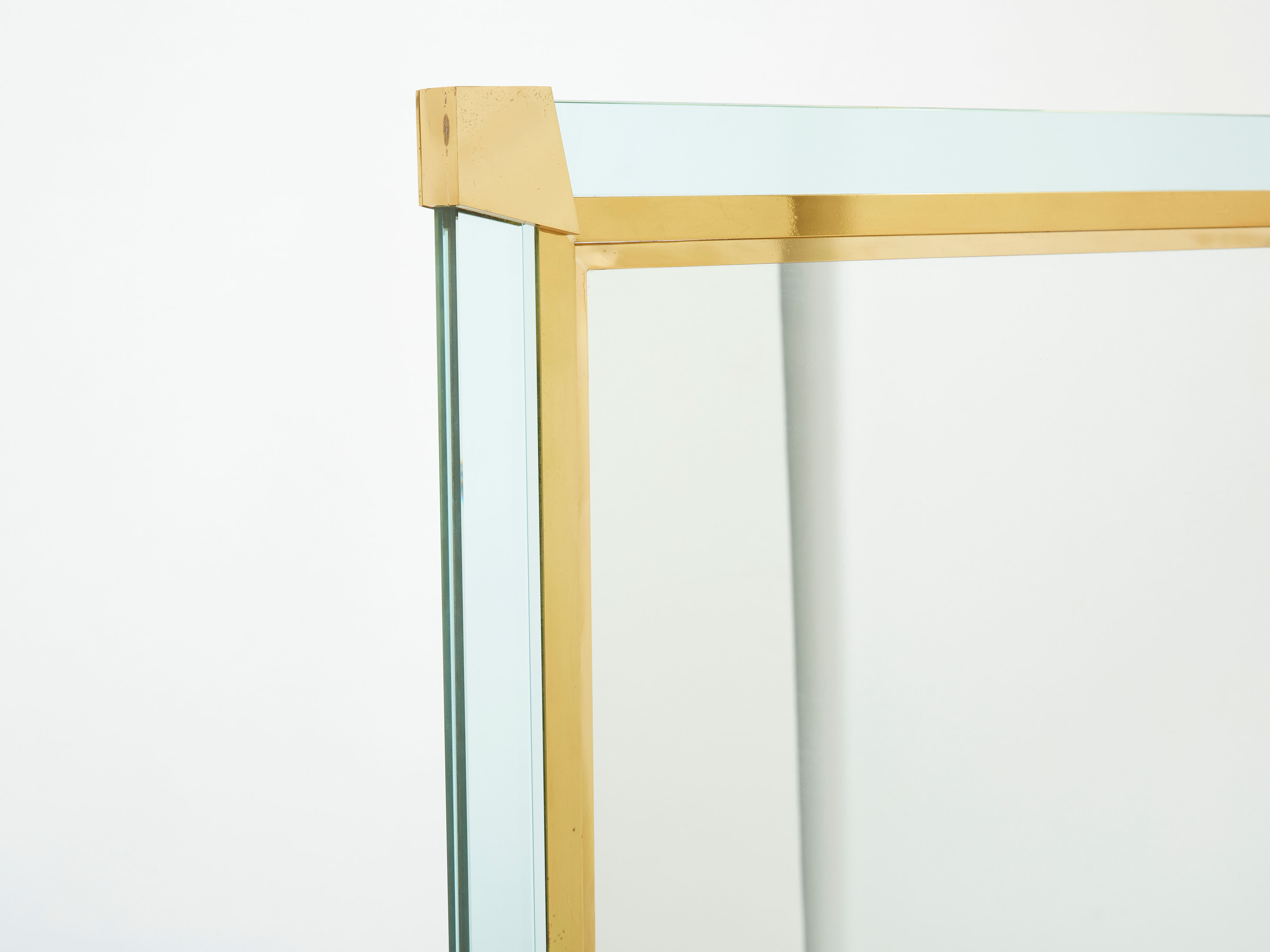 Italian mirror brass glass of Murano 1970s 87x127cm