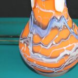 Colorful vase orange glass paste - year 1980