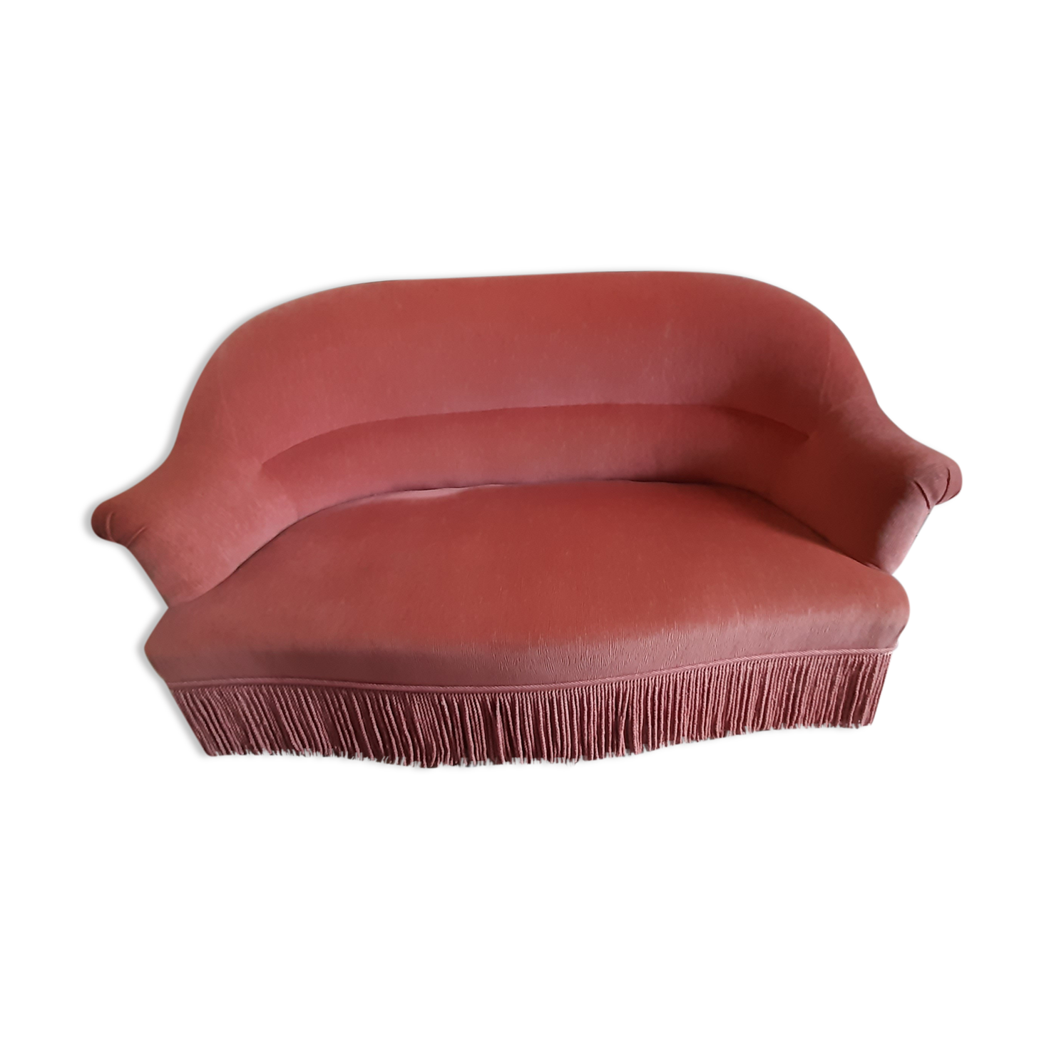 Sofa bench velvet peach