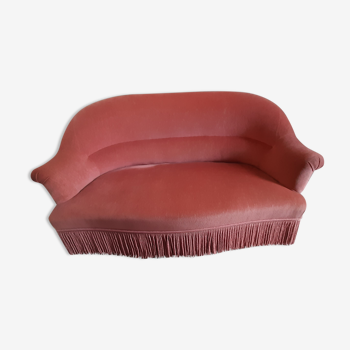 Sofa bench velvet peach