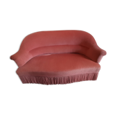 Canapé banquette velours pêche
