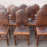 set of twelve Cordoba leather chairs from the 19th century