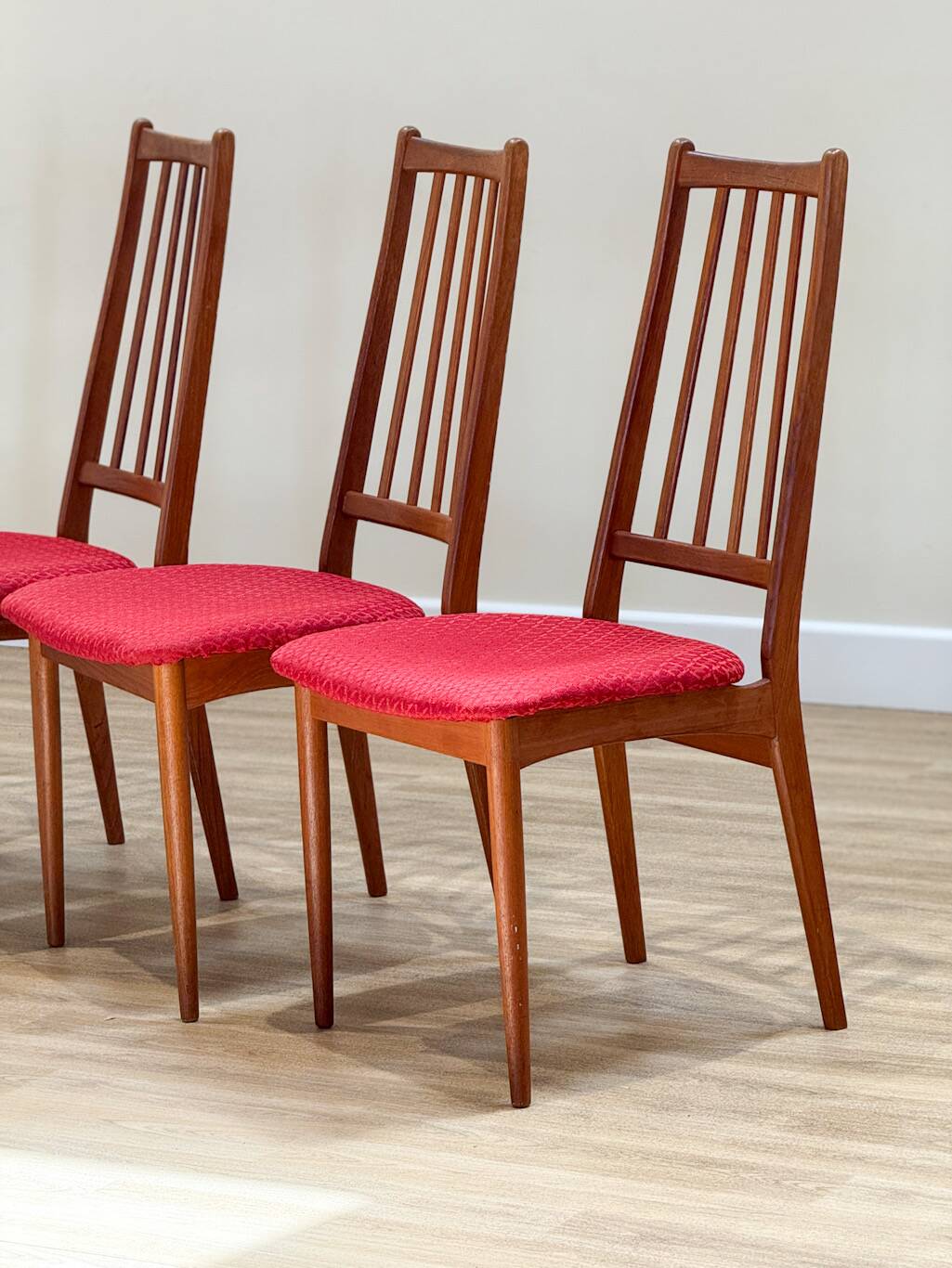 A Set Of Six Danish Dining Chairs (Original Condition And Uphosltery)