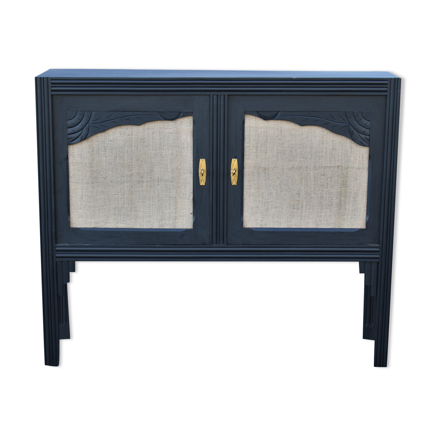 Wooden and jute sideboard