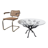 Table basse en fer forgé à rallonges, France, années 1950