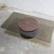 Table basse vintage en palissandre et verre