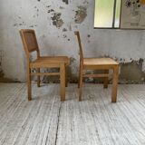 Pair of Baumann chairs beech and cannage